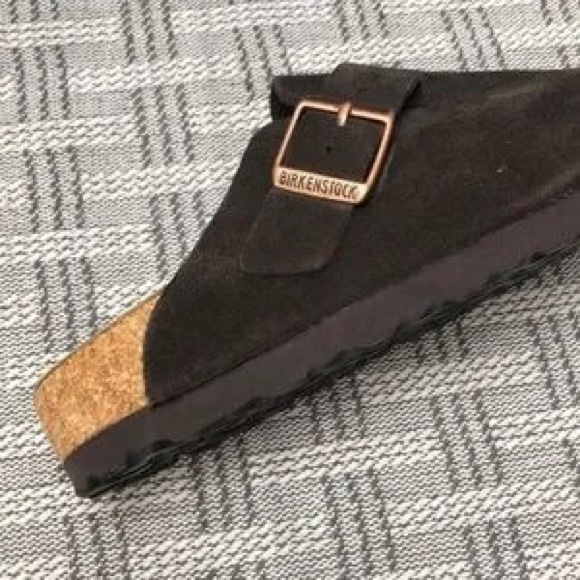 NWT Women's Birkenstock Boston Clogs in Mocha Suede - Narrow Fit - Picture 3 of 5